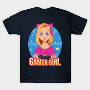 Gamer Girl Cute Digital Art T-Shirt